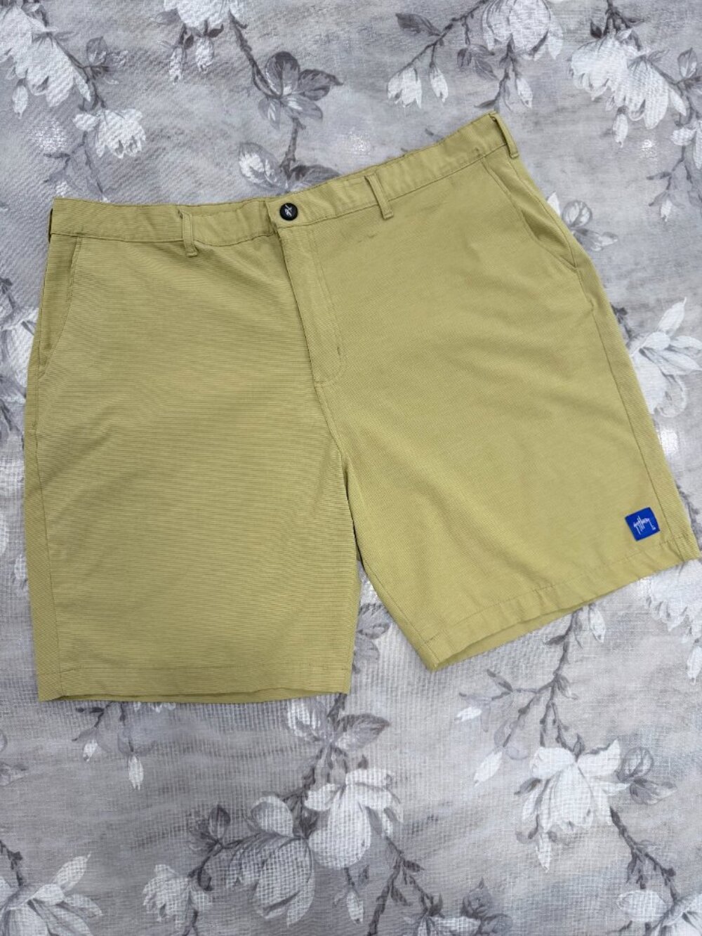 Guy Harvey Golf Casual Chino Shorts Yellow Green Mens 40